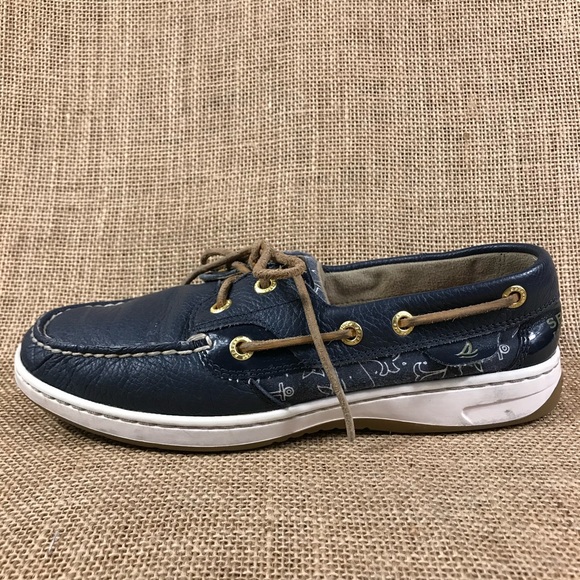 Sperry Top-sider leather blue white size 6.5 M - Picture 2 of 9
